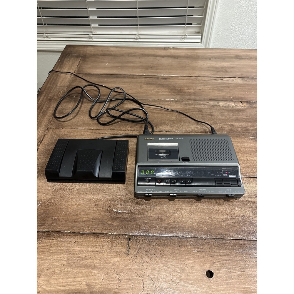 SANYO TRC-6030 Memo Scriber Transcribing System Recorder, Foot Control ~ Unteste